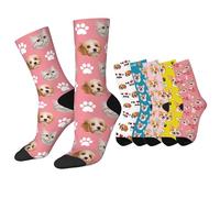 Svyqwmz Calzini personalizzati con foto dell'animale domestico - Calzini personalizzati con foto del cane regalo divertente e originale donne uomini amanti degli animali mamme di cani papà di gatti