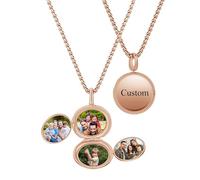 Svyqwmz Collana con medaglione da donne, collana con foto personalizzata, ciondolo rotondo immagine all'interno, gioielli, regali di Natale e compleanno personalizzati per donne e uomo