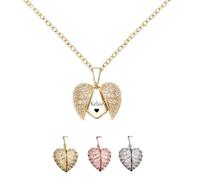 Svyqwmz Collana con nome personalizzato, ciondolo a forma di cuore ali d'angelo, collane con nome inciso, regalo per donne, neomamma, figlia, sorella, damigella d'onore