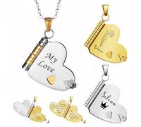 Svyqwmz Collana personalizzata con libro per donna Pendente con nome e fiore di nascita incisi su misura Collana libro “Ti amo” Regalo di compleanno per lei, figlia, mamma, famiglia, amica