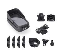 SW-Motech Kit di montaggio GPS universale con custodia per telefono - Braccio di presa da 2", per filettatura manubrio/specchietto