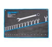 SW-Stahl 00193L - Set di chiavi combinate a gomito, 10 - 32 mm, 16 pezzi, chiavi combinate, chiavi a forchetta doppia, set di chiavi a forchetta
