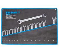 SW-Stahl 00193L Set di Chiavi Combinate a Forcella e Anello, 10-32 mm, 16