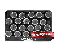 SW-Stahl 02383L - Set di smontaggio per cerchioni, 20 pezzi, adatto per VW I, serratura del cerchione, chiave, strumento di smontaggio per aprire il fusibile o il fissaggio dei cerchioni
