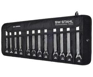 SW-Stahl 03520L - Set di chiavi a cricchetto combinate, 8 - 19 mm, 12 pezzi, con leva di commutazione, 72 denti, chiave a forchetta con cricchetto ad anello