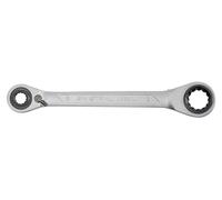 SW-Stahl 03580L - Chiave a cricchetto ad anello 4 in 1 SW 10, 13, 17, 19 mm con funzione di commutazione e testa a cricchetto sottile, 72 denti, forma dritta, chiave a cricchetto