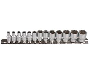 SW-Stahl 05440L Set Chiavi a Bussola Multisteck, 14 Pezzi | Kit bussole poligonali multi-impronta in acciaio resistente, inserti per officina meccanica in custodia pratica