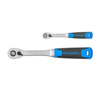 SW-Stahl 06026L Set di Cricchetti Reversibili in Acciaio - 3 Pezzi | Cricchetti professionali con impugnatura ergonomica e funzione di sgancio rapido per officina, garage e fai-da-te.