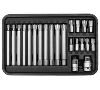 SW-Stahl 22 Pezzi Punta Assortimento 3/8 " Rb- Profilo M 5- 14 Lungo Cromo per