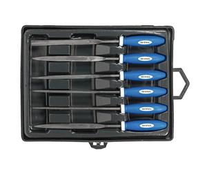 SW-Stahl 93706SB Set di 6 Lime per Chiavi in Acciaio al Cromo Vanadio | Mini lime di precisione da 150 mm con impugnatura ergonomica antiscivolo e finitura in zinco fosfato per fai da te
