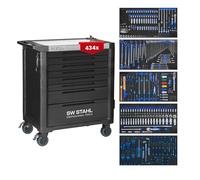 SW-Stahl Carrello da Officina Professionale TT802, Nero, 434 Pezzi