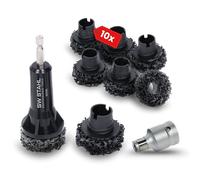 SW-Stahl 10359L - Set di smerigliatrici per mozzo della Ruota, 10 Pezzi, Punta abrasiva, Trapano a Batteria, Cuscinetti per lucidatura, per Auto, smerigliatrice angolare, smerigliatrice per mozzo