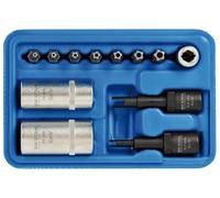 SW STAHL Set Chiavi Speciali per Aria Condizionata, 12 Pezzi 61719L | Attrezzi per climatizzatori auto, inserti per valvole e raccordi, kit professionale con custodia, acciaio resistente