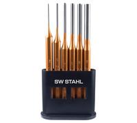SW-Stahl Set di 6 Cacciaspine con Supporto in Plastica, Modello 82625L | Serie di punzoni cacciacoppiglie in acciaio per officina, strumenti di precisione per meccanica e fai da te