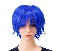 SWACC Parrucca unisex alla moda con punte corte anime cosplay per uomini e donne (blu)