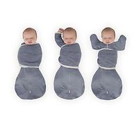 SwaddleDesigns Omni Swaddle Sack, fasciatura a 6 vie per neonati, più opzioni per calmare lo startle reflex, migliora il sonno, facile transizione del bambino, piccolo 0-3 mesi, denim mélange