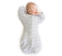 SwaddleDesigns - Sacco di transizione con braccia in alto, strisce grigie, medio, 3-6 mesi, 6,4-9,5 kg (vincitore del premio per i genitori), medio