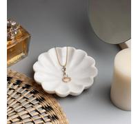 SWADESHI BLESSINGS Vassoio per gioielli in marmo realizzato a mano, piatto decorativo per anelli, orecchini, collane, bracciali, portachiavi, regalo per madre, sorella, figlia, amici (5In)