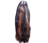 Swadeshi Desire Extension e parrucca, capelli sintetici lisci evidenziati per donne/ragazze (nero) confezione da 1