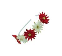 Swadeshi Desire Fascia per capelli con fiore per neonate/fascia per capelli da sposa per donne Pack_01, color_rosso e bianco