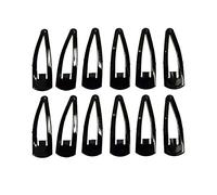 Swadeshi Desire Fermagli per capelli in metallo nero Tic Tac per ragazze e donne, in metallo nero lucido, per un look elegante, per donne e ragazze (12 paia)
