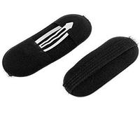Swadeshi Desire Tic tac Clip per capelli in spugna nera per chignon, confezione da 2