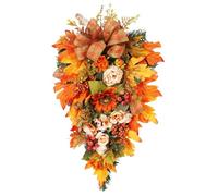 Swag autunno, 21, 7x12, 6 pollici di lacrima di autunno artificiale Swag, mapero di girasole di peonia Lascia la porta con bacca e fiocco a peccato
