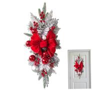 Swag su Scala di Natale 17.72x9, 84 Pollici Senza Corde Senza di Natale per Rivestimento per Lo Swag con Ghirlanda delle Scale a ghiottone a Leva per Arredamento per la casa