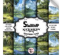 Swamp Scrapbook Paper: Double Sided Sheets | Nature Scene for Card Making, Junk Journals, Collage, and Various DIY Craft Projects | 8.5" x 8.5" (21.59 x 21.59 cm)
