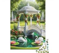 Swan 1000 Componenti Carta Spessa Swans by Gazebo Puzzle Familiare Livello Di Difficoltà Equilibrato Attività Di Aggregazione Familiare Divertente 38x26cm/1000pcs