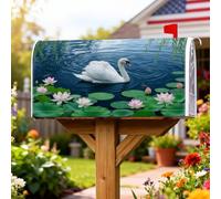 Swan - Coperture magnetiche per cassette postali, con ninfea serena e sorgente, per esterni, decorazione da cortile, 53 x 64 cm