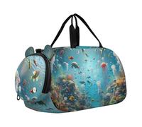 Swan Corone Rosa Carry on Duffel Bag Boy Weekender Pernottamento Viaggio Duffle Borse Ragazze Tote Dance Bambini Bagagli, Medusa Ocean Life, classico