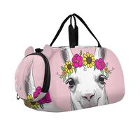 Swan Corone Rosa Carry on Duffel Bag Boy Weekender Pernottamento Viaggio Duffle Borse Ragazze Tote Dance Bambini Bagagli, Alpaca, classico