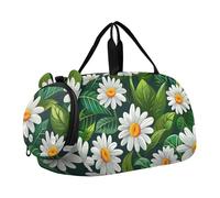 Swan Corone Rosa Carry on Duffel Bag Boy Weekender Pernottamento Viaggio Duffle Borse Ragazze Tote Dance Bambini Bagagli, Fiori Bianchi Margherita Fogli, classico