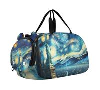 Swan Corone Rosa Carry on Duffel Bag Boy Weekender Pernottamento Viaggio Duffle Borse Ragazze Tote Dance Bambini Bagagli, Statua Della Libertà Notte Stellata, classico