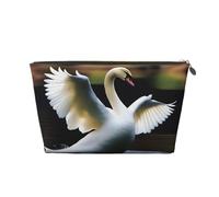Swan Dancing Pattern Borsa cosmetica da donna in pelle borsa portatile di grande capacità con cerniera borsa da viaggio borsa da viaggio, oro, taglia unica, Oro, Taglia unica