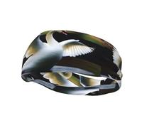 Swan Dancing Pattern Sport Fascia tergisudore Fasce per la testa per donne uomini Adatto per corsa, yoga, fitness, calcio