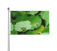 Swan Foglie Verdi All'aperto Quattro Stagioni Bandiera Bifacciale Vacanza Bandiera Con Asola Sfondo Decorativo Forniture Per Il
