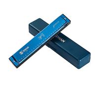 Swan Harmonica Marcatore diatonico 24 fori C Key polifonico livello professionale prestazioni adulti studenti bambini Beqinners Introduzione (SW24 blu)