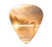 Swan in the Lake Plettri per chitarra eleganti e durevoli, tre tipi di plettri sottili, medi e pesanti (12 pezzi), adatti per chitarra, basso, chitarra elettrica, ukulele,