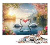 Swan Puzzle Premium 100% Recycled Board Paper Rectangular Jigsaw Puzzle for Women Men Unique Gift 38x26cm/1000pcs