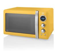 Swan Retro SM22030YELNEU Microonde Digitale 20L, 5 Livelli di Potenza, Funzione di Scongelamento, Timer 60 Minuti, Piatto Girevole 27 cm, Giallo