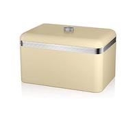Swan Retro SWKA1010CN Portapane per la Conservazione, capacità 18 Litri, Contenitore in Metallo per Pane e Pasticceria Viennese, Design Vintage, Cream, Crema, Square Bread Bin