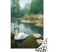 Swan Set Da 1000 Pezzi Carta Riciclata Swan by Trees Puzzle Per Adulti Facile Da Conservare Fan Dei Rompicapo Livello Di Difficoltà Equilibrato 70x50cm/1000pcs