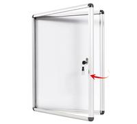 SWANCROWN Bacheca da Parete 9xA4 con Chiave, Bacheca in Alluminio | Interni, Serratura, Apertura Porta a 180°, Acrilico Anti-UV, con 3 Chiavi 36 Calamite, Bacheca Magnetica per Ufficio, 98x72cm