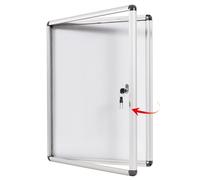SWANCROWN Bacheca Magnetica da Parete 4xA4, Serratura, Bacheca porta avvisi | Cornice in Alluminio, Interni, Vetro Acrilico, con 3 Chiavi, 16 Calamite, Lavagna Magnetica per Condominio, Ufficio, 67x50cm