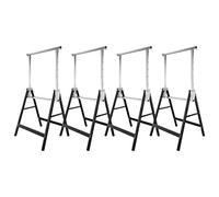 SWANEW 4 cavalletti pieghevoli fino a 200 kg, altezza regolabile da 80 a 130 cm, portatile, in metallo, colore nero