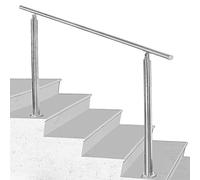 SWANEW Corrimano Acciaio Inox 120 * 4.2 * 106.5cm,0 traverse,Ringhiera con kit di installazione,Passamano per Interni o Esterni