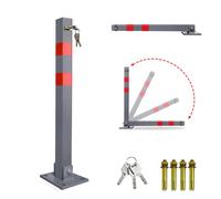 SWANEW Dissuasore di parcheggio e sosta 3 chiavi pieghevole in acciaio robusto stabile sbarra barriera posteggio per auto, Altezz 65 cm