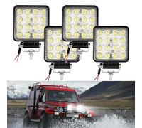 SWANEW LED Luci da lavoro 4 X 48W Luci ausiliarie 4320LM Faro per auto Proiettore fuoristrada Faretto 6000K Impermeabile IP67 Luce da lavoro